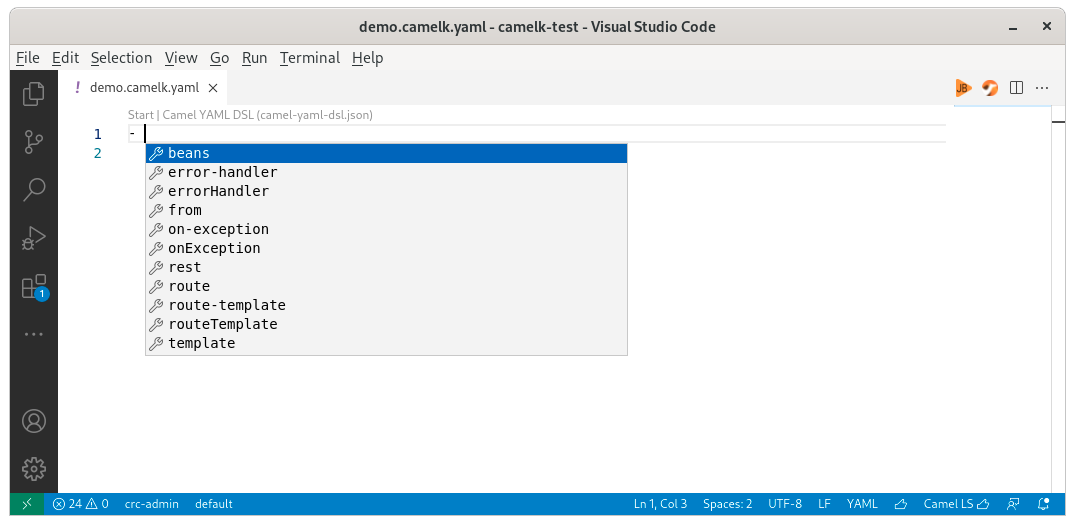 completion with resolved schema when using filename pattern